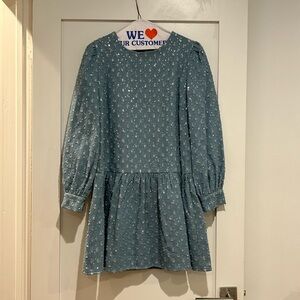 Never Fully Dressed Denim Sequin mini dress